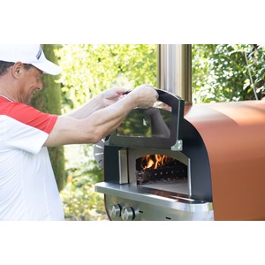 Stolní hybridní pec na pizzu Fontana Forni PIERO - výkonná pizza pec umožňující alternativní použití plynu nebo dřeva