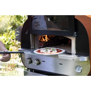 Stolní hybridní pec na pizzu Fontana Forni PIERO - výkonná pizza pec umožňující alternativní použití plynu nebo dřeva