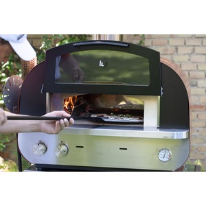 Stolní hybridní pec na pizzu Fontana Forni PIERO - výkonná pizza pec umožňující alternativní použití plynu nebo dřeva