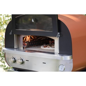 Stolní hybridní pec na pizzu Fontana Forni PIERO - výkonná pizza pec umožňující alternativní použití plynu nebo dřeva