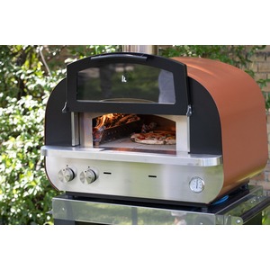 Stolní hybridní pec na pizzu Fontana Forni PIERO - výkonná pizza pec umožňující alternativní použití plynu nebo dřeva
