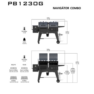 Kombinovaný gril na plyn a pelety Navigator Combo PB1230 Pit Boss
