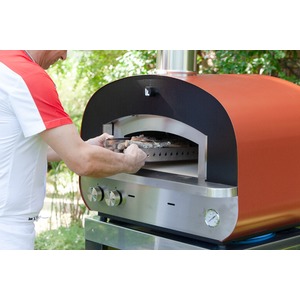 Stolní hybridní pec na pizzu Fontana Forni PIERO - výkonná pizza pec umožňující alternativní použití plynu nebo dřeva
