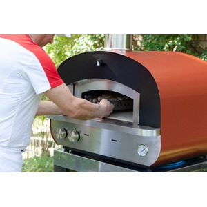 Stolní hybridní pec na pizzu Fontana Forni PIERO - výkonná pizza pec umožňující alternativní použití plynu nebo dřeva